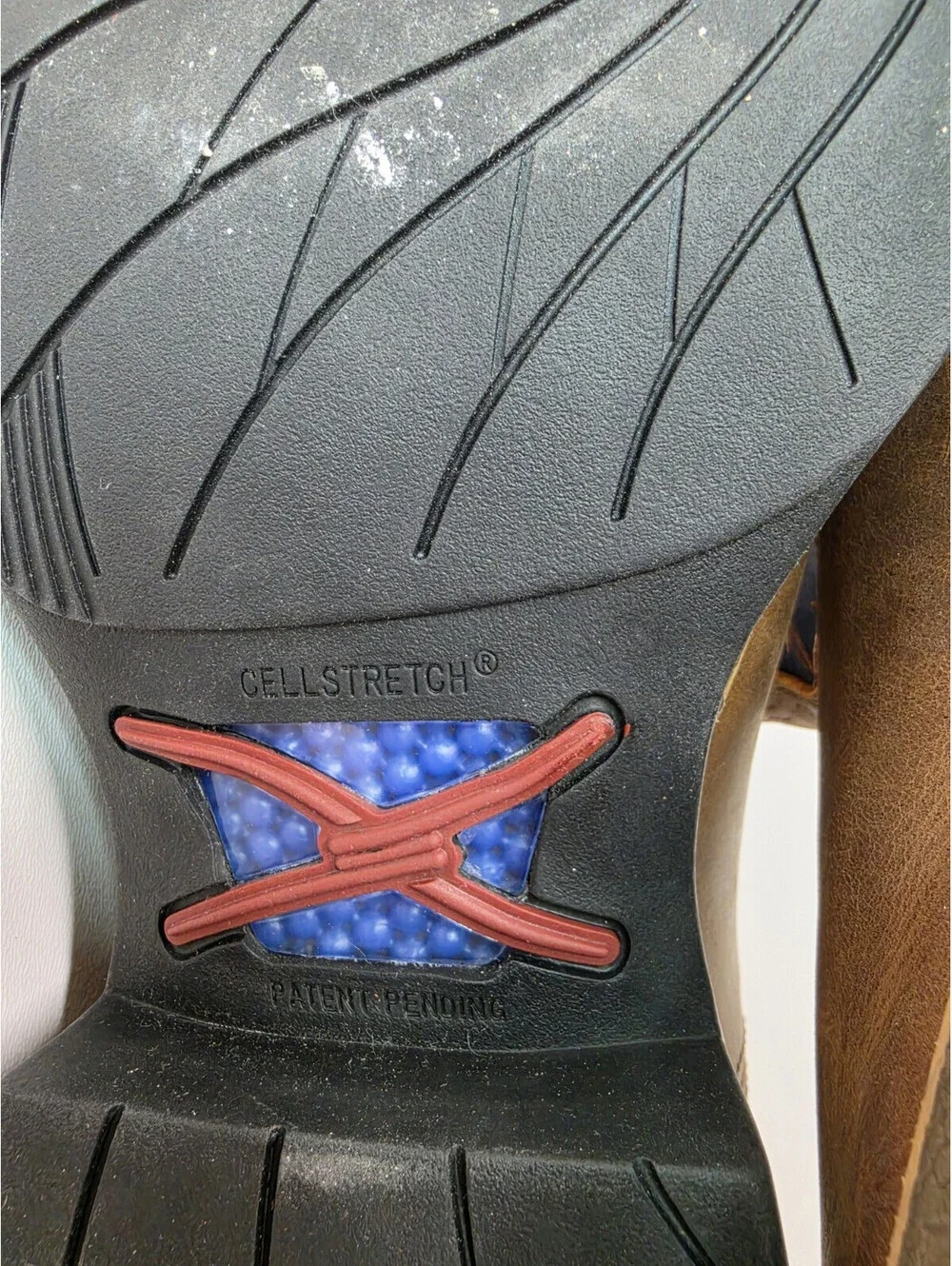 Twisted X 11' Tech X Saddle True Blue Brown Leather Zipper Boots Mens Size 12D
